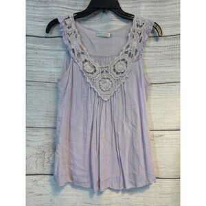 Solitaire Purple Woven babydoll Tank Top Size M